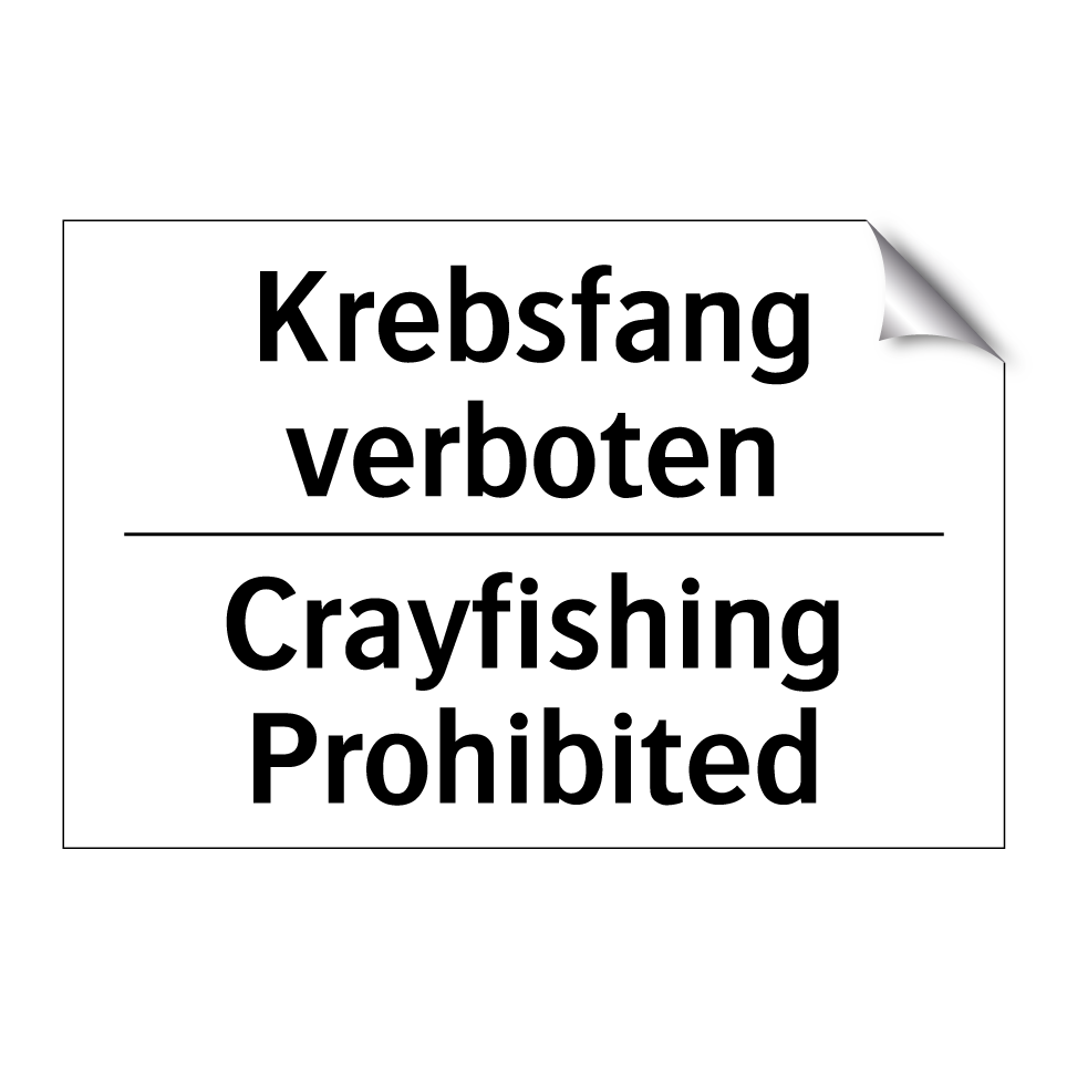 Krebsfang verboten - Crayfishing Prohibited
