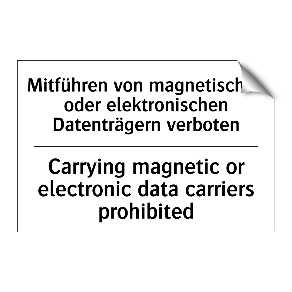Mitführen von magnetischen oder /.../ - Carrying magnetic or electronic /.../