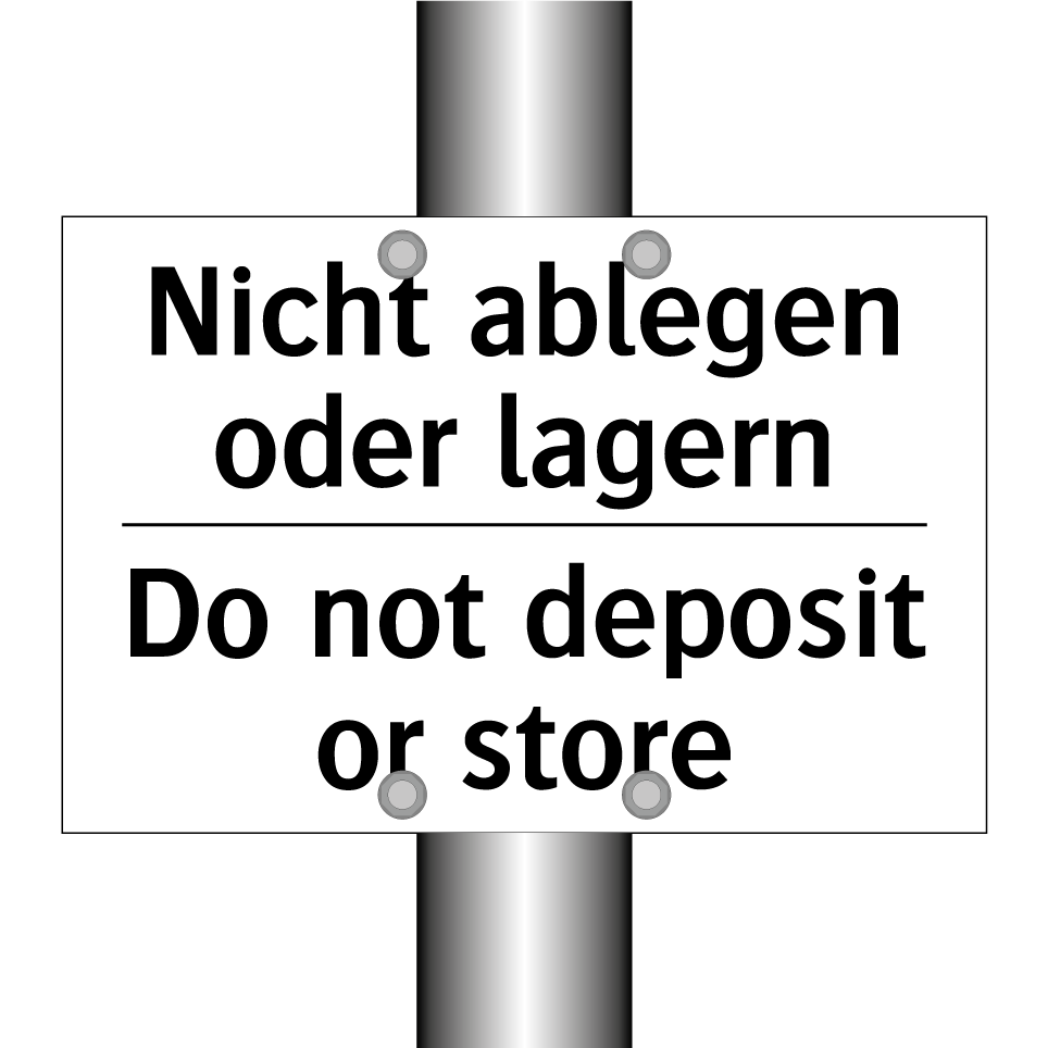 Nicht ablegen oder lagern - Do not deposit or store