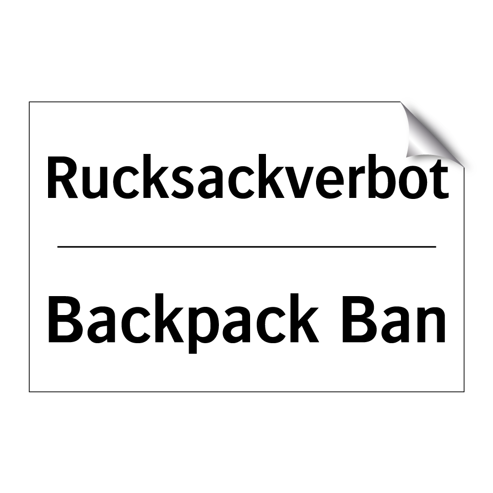 Rucksackverbot - Backpack Ban