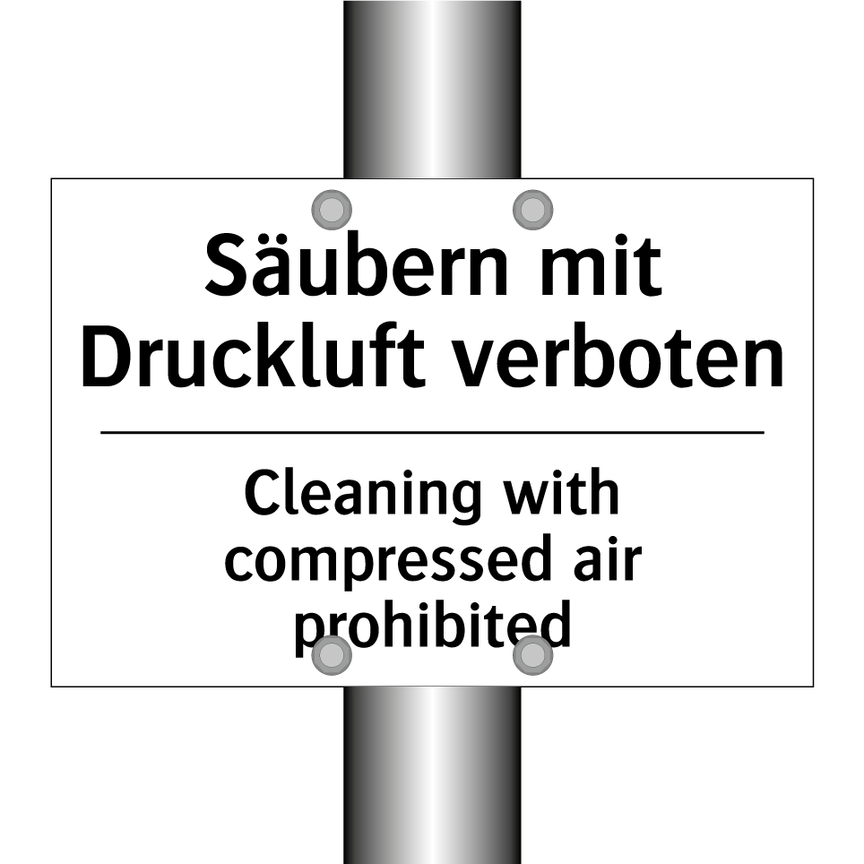 Säubern mit Druckluft verboten - Cleaning with compressed air prohibited/.../