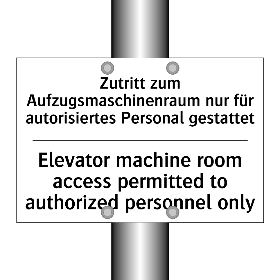 Zutritt zum Aufzugsmaschinenraum /.../ - Elevator machine room access permitted /.../