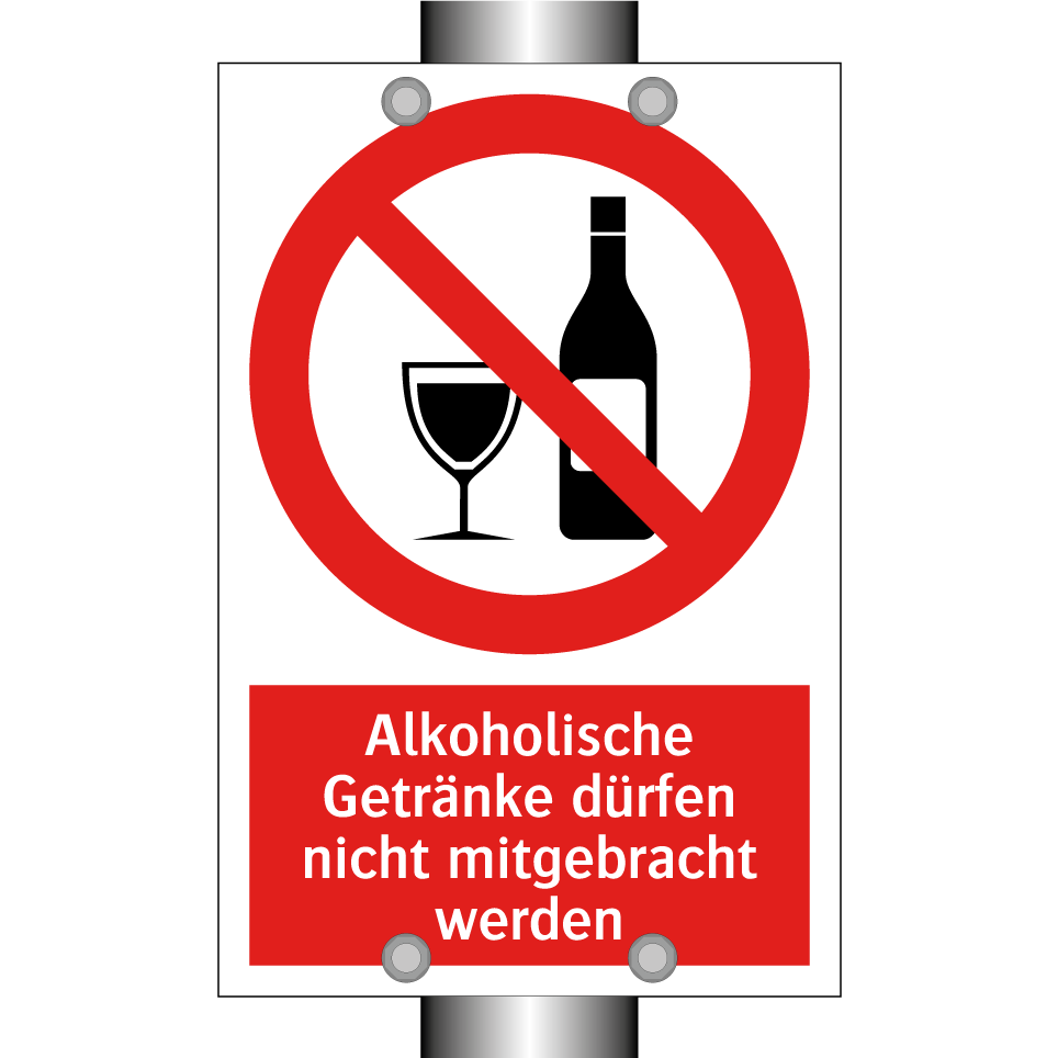 Alkoholische Getränke dürfen nicht mitgebracht werden