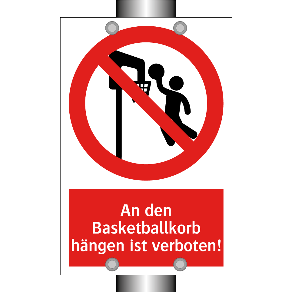 An den Basketballkorb hängen ist verboten!