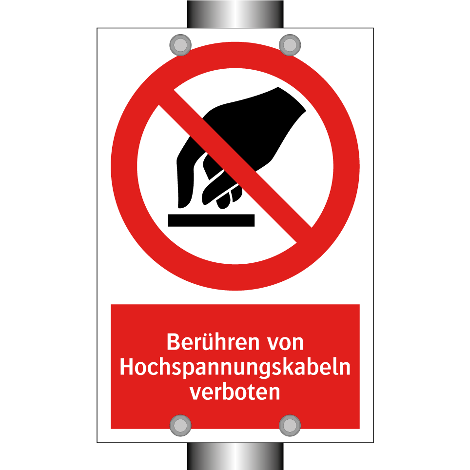 Berühren von Hochspannungskabeln verboten