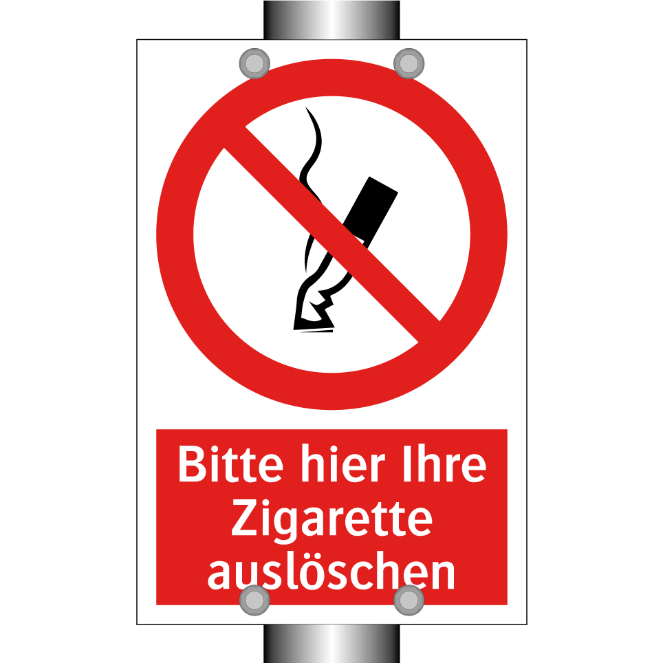 Bitte hier Ihre Zigarette auslöschen