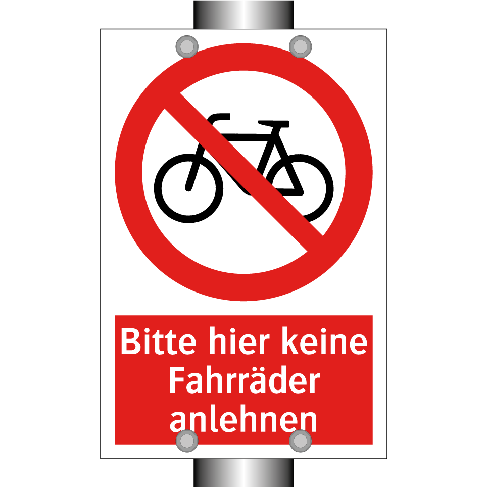Bitte hier keine Fahrräder anlehnen