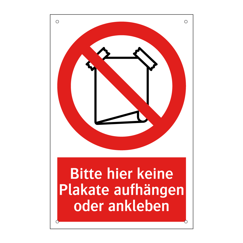 Bitte hier keine Plakate aufhängen oder ankleben