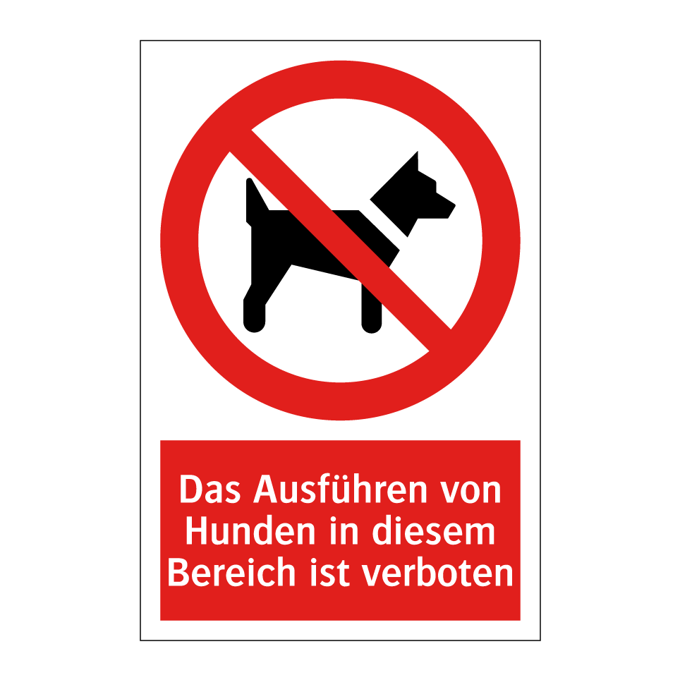 Das Ausführen von Hunden in diesem Bereich ist verboten
