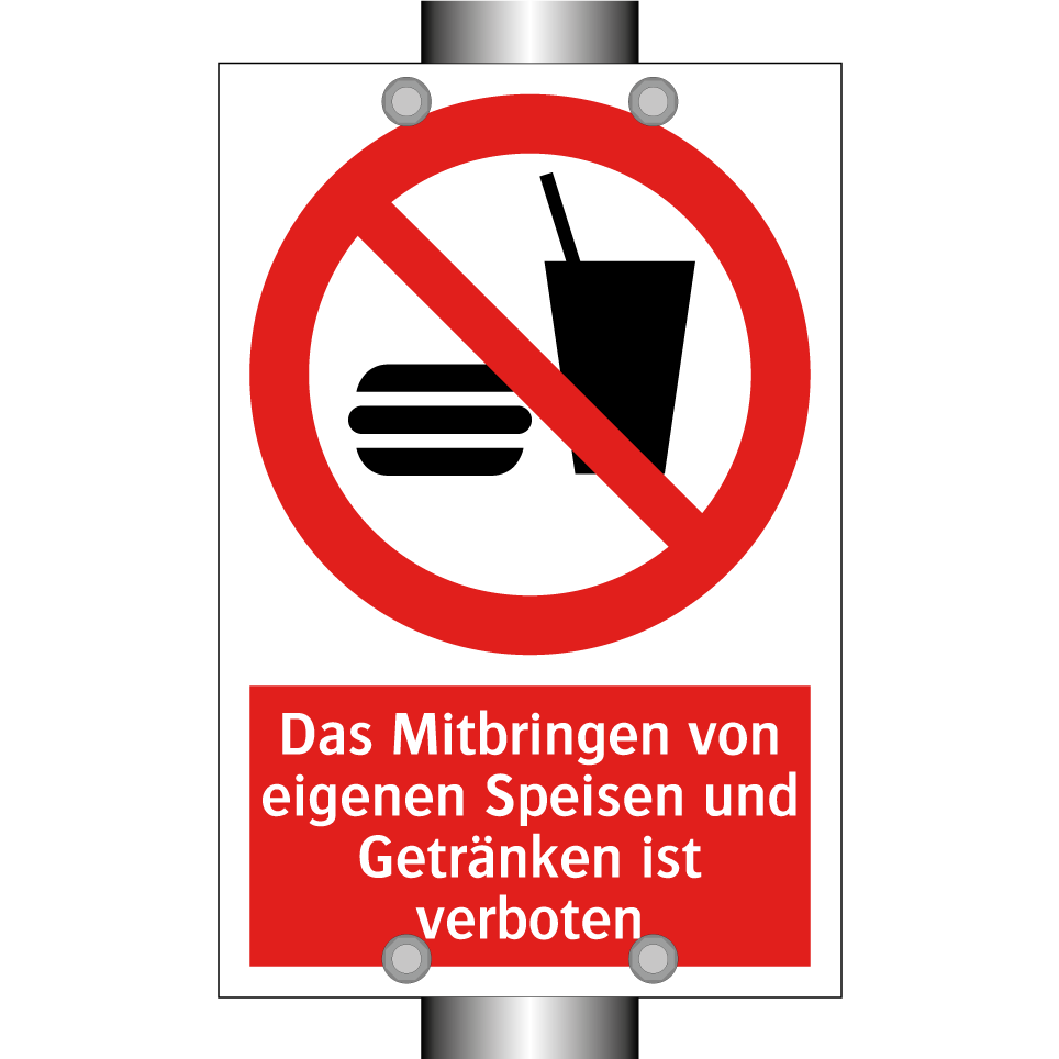 Das Mitbringen von eigenen Speisen und Getränken ist verboten