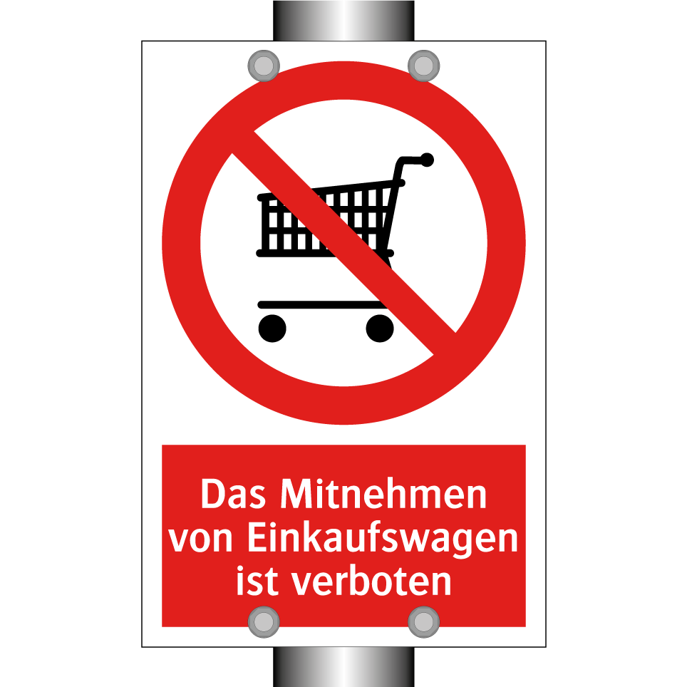 Das Mitnehmen von Einkaufswagen ist verboten