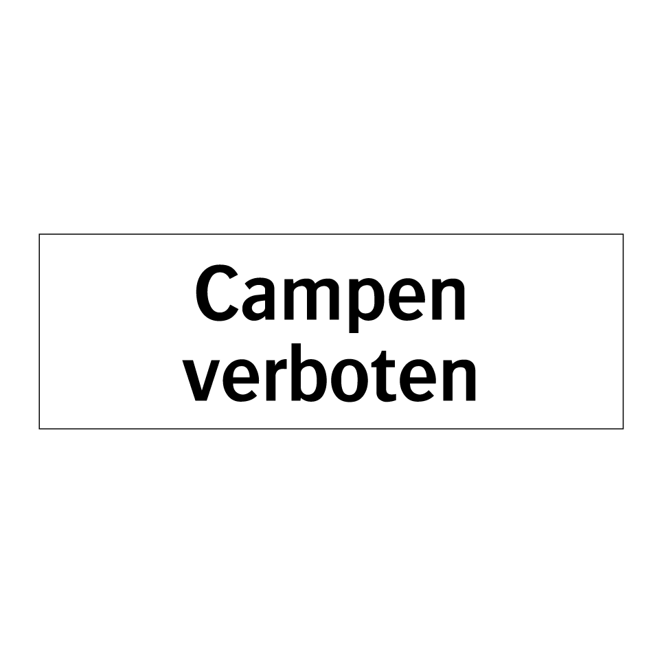 Campen verboten