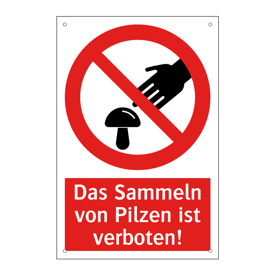 Das Sammeln von Pilzen ist verboten!