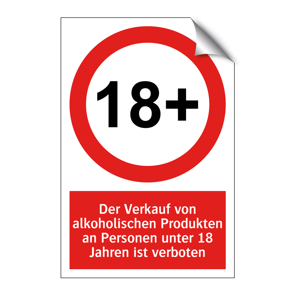 Der Verkauf von alkoholischen Produkten an Personen unter 18 Jahren ist verboten
