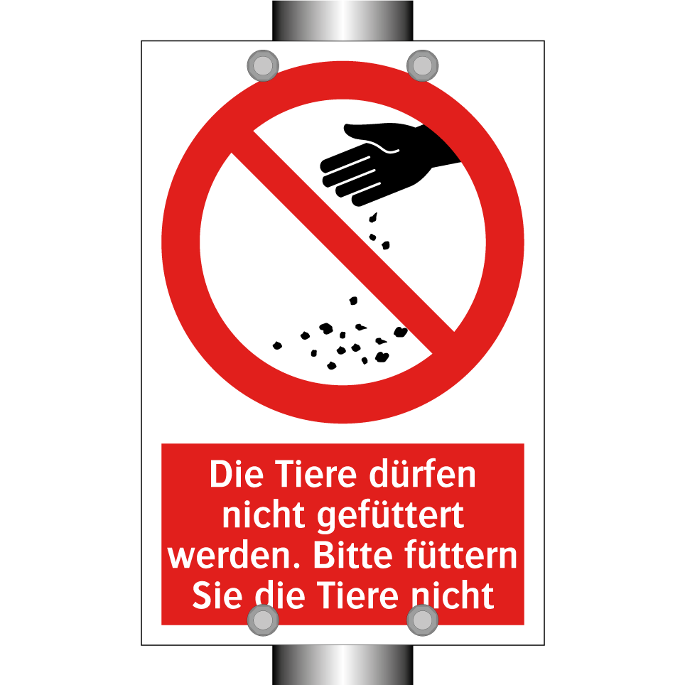 Die Tiere dürfen nicht gefüttert werden. Bitte füttern Sie die Tiere nicht