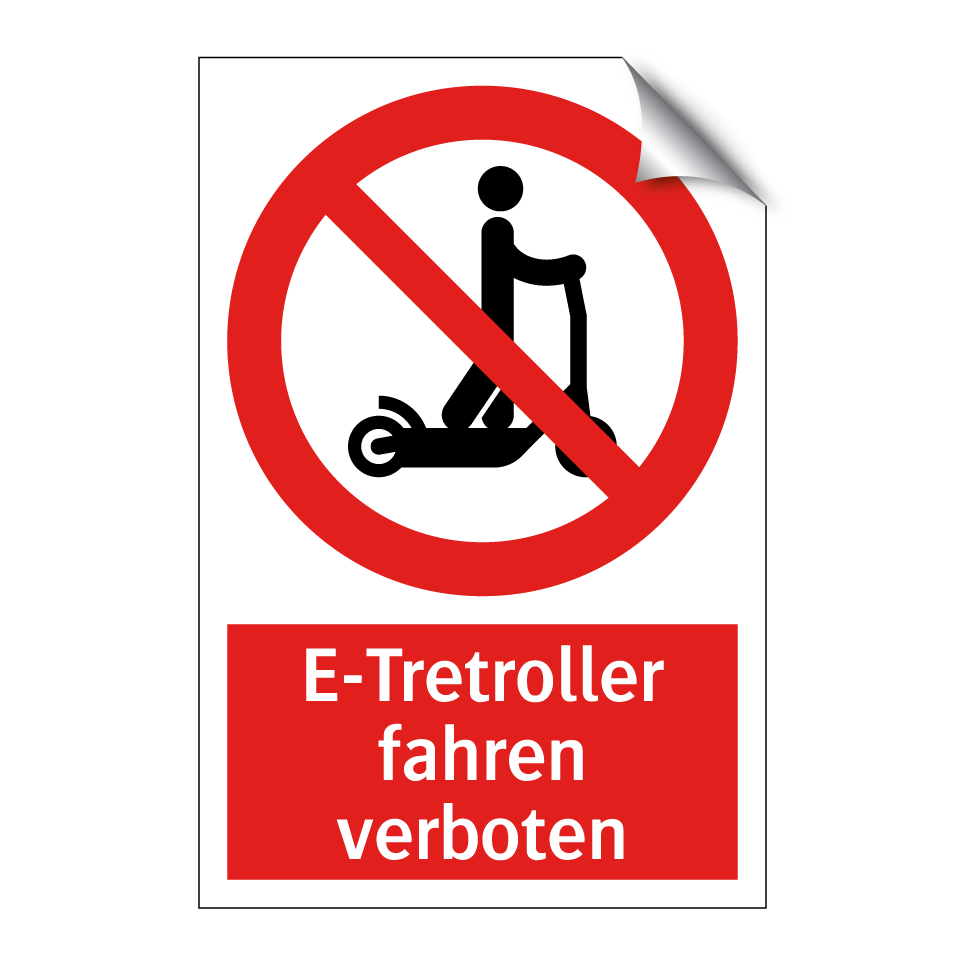 E-Tretroller fahren verboten