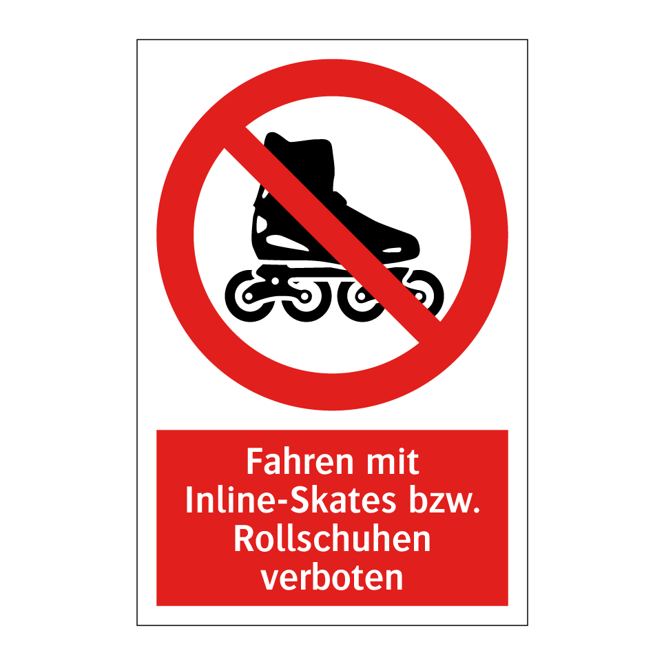 Fahren mit Inline-Skates bzw. Rollschuhen verboten
