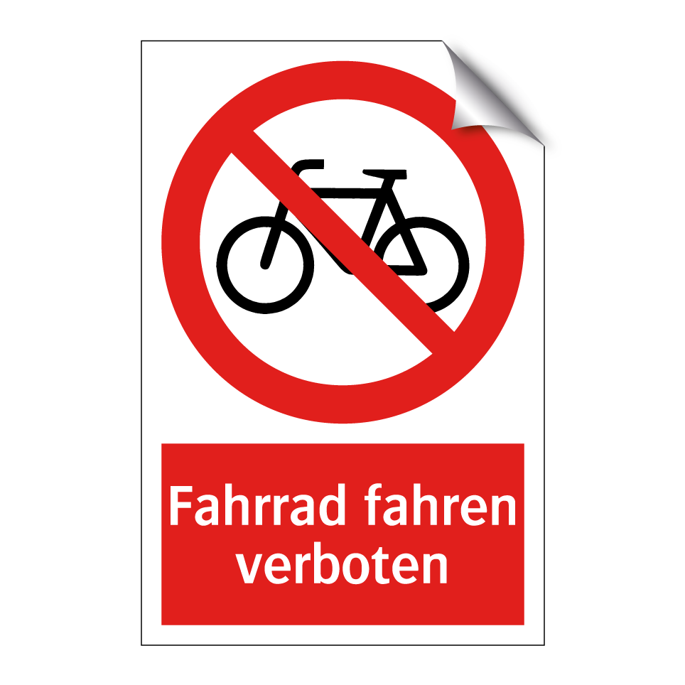 Fahrrad fahren verboten