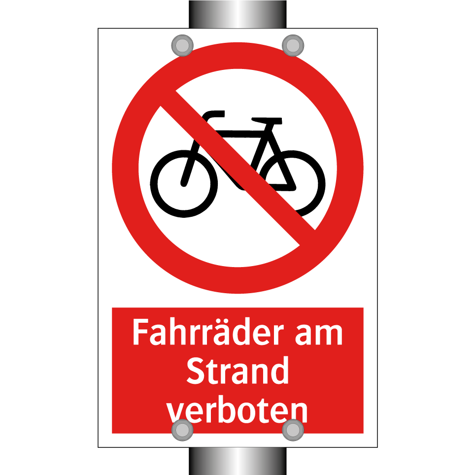 Fahrräder am Strand verboten