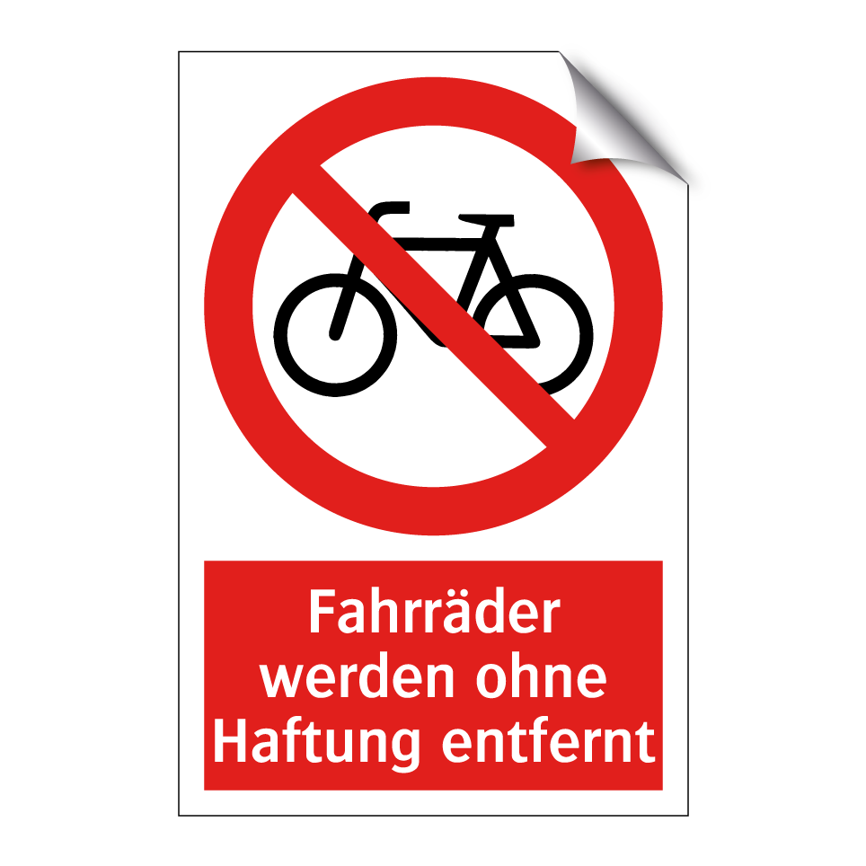 Fahrräder werden ohne Haftung entfernt