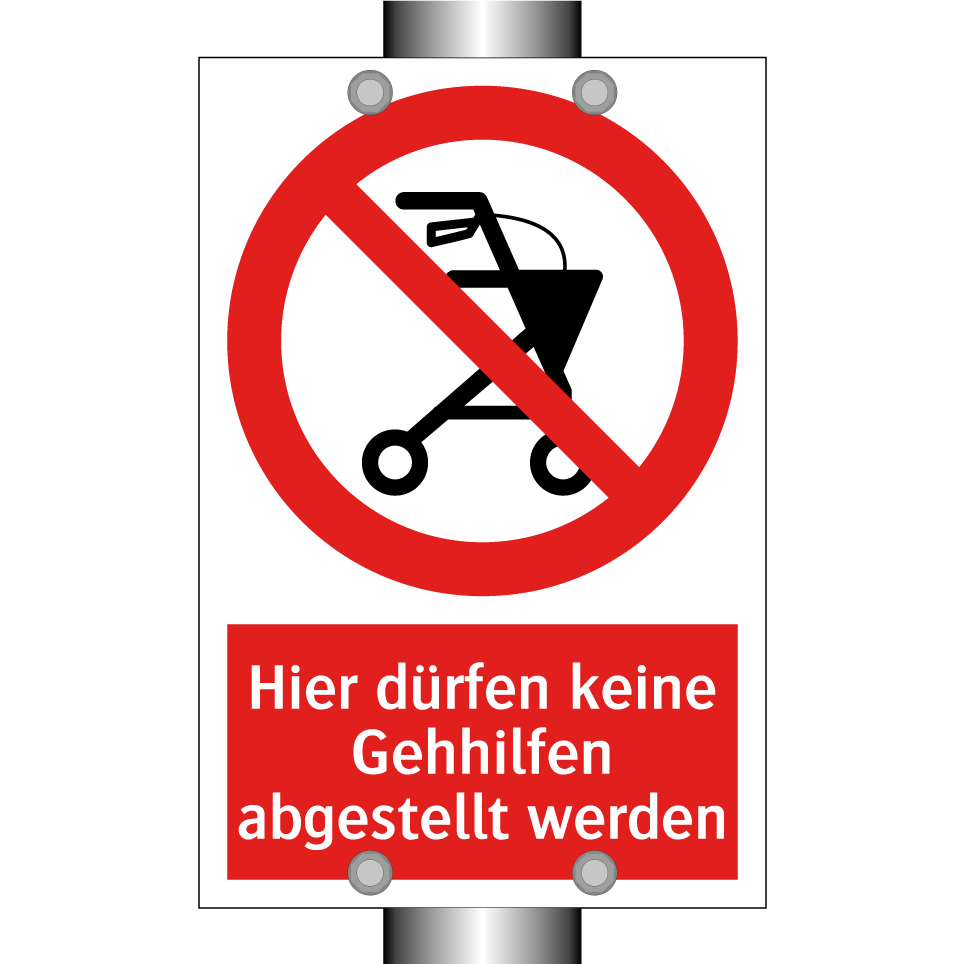 Hier dürfen keine Gehhilfen abgestellt werden