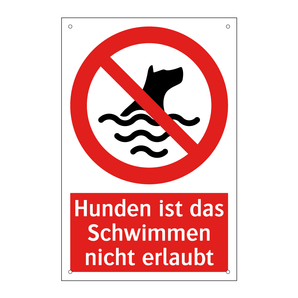 Hunden ist das Schwimmen nicht erlaubt