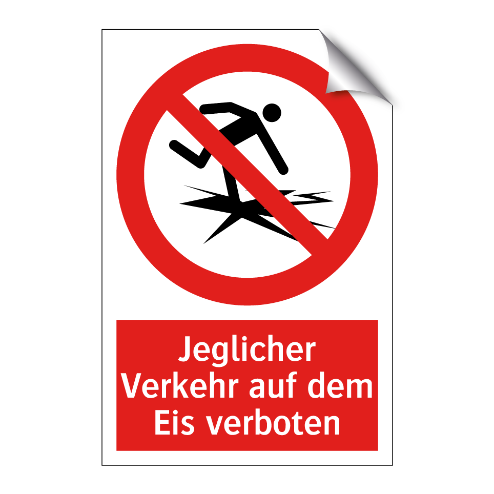 Jeglicher Verkehr auf dem Eis verboten
