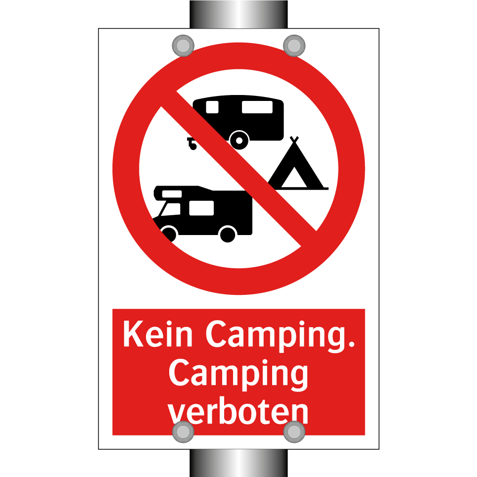 Kein Camping. Camping verboten