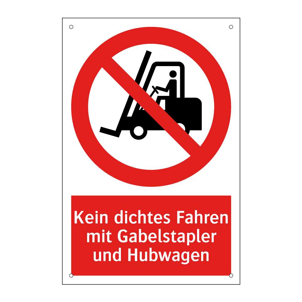 Kein dichtes Fahren mit Gabelstapler und Hubwagen