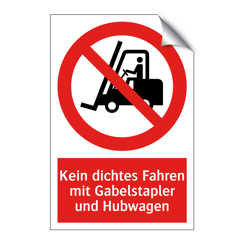 Kein dichtes Fahren mit Gabelstapler und Hubwagen