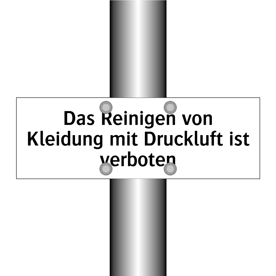 Das Reinigen von Kleidung mit Druckluft ist verboten