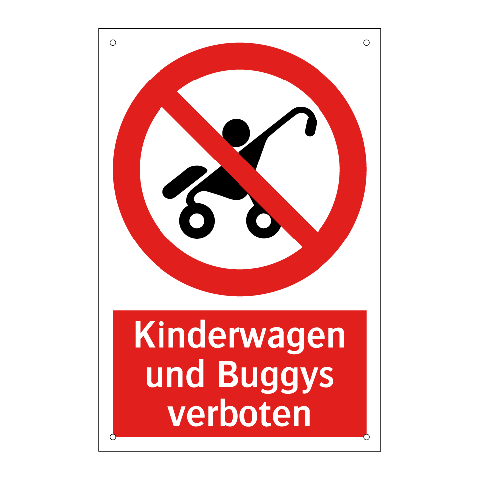 Kinderwagen und Buggys verboten