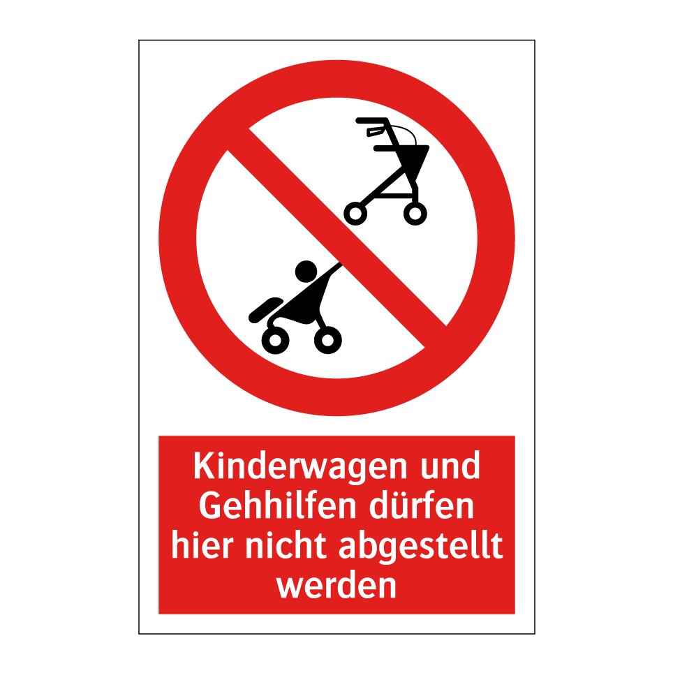 Kinderwagen und Gehhilfen dürfen hier nicht abgestellt werden