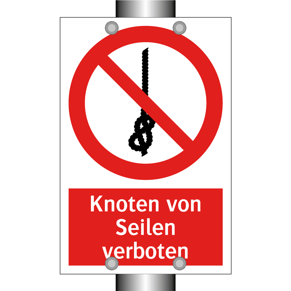 Knoten von Seilen verboten