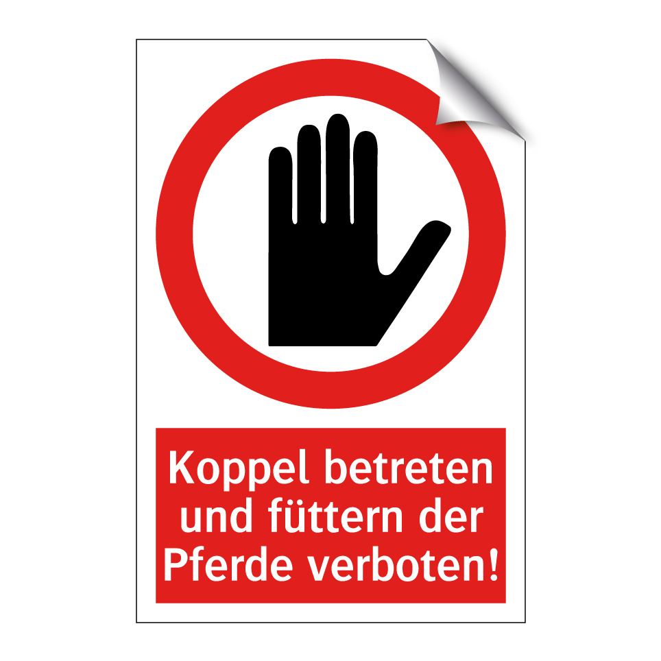 Koppel betreten und füttern der Pferde verboten!