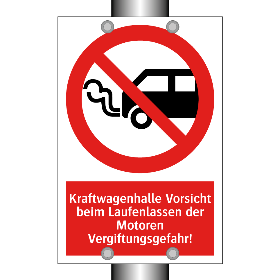 Kraftwagenhalle Vorsicht beim Laufenlassen der Motoren Vergiftungsgefahr!