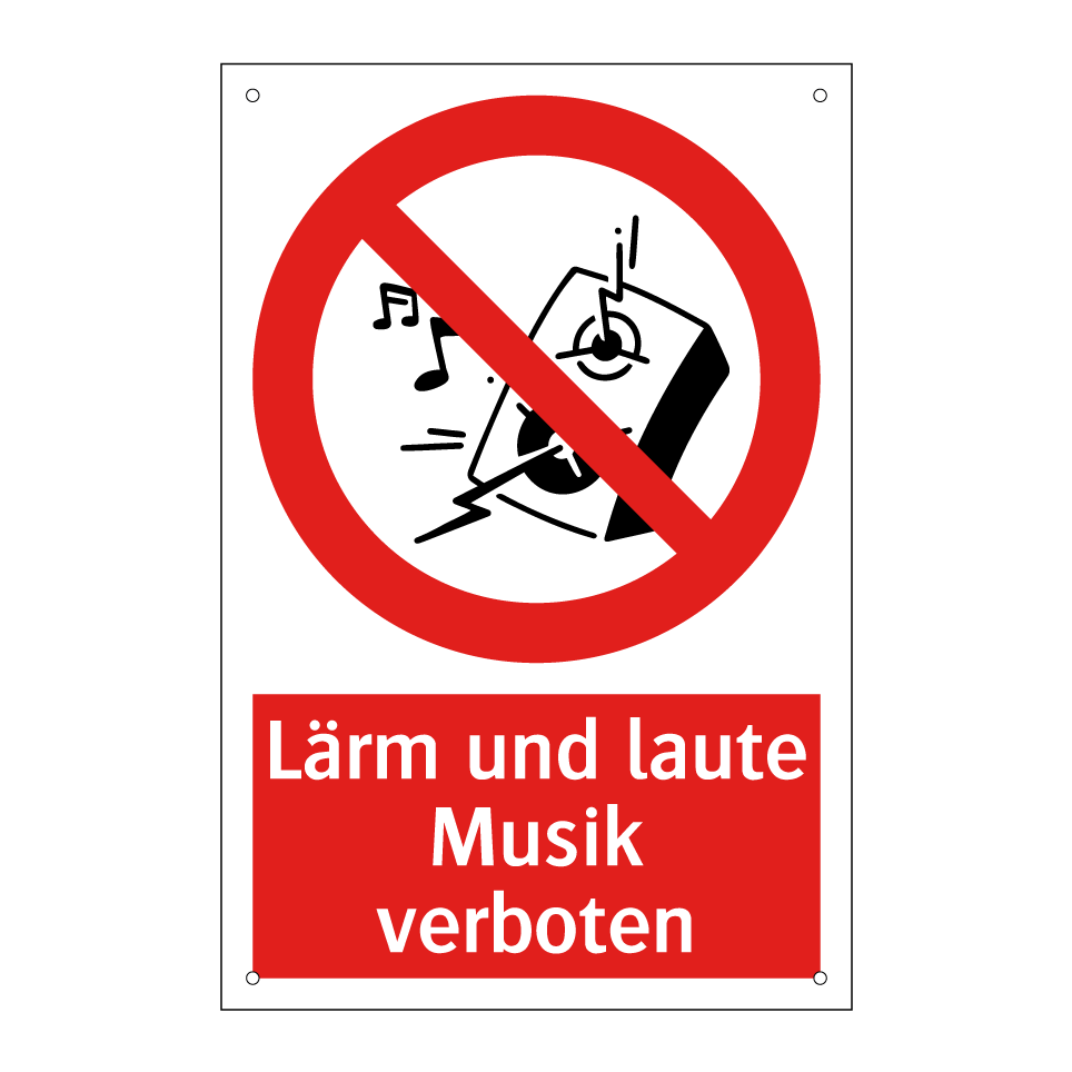 Lärm und laute Musik verboten