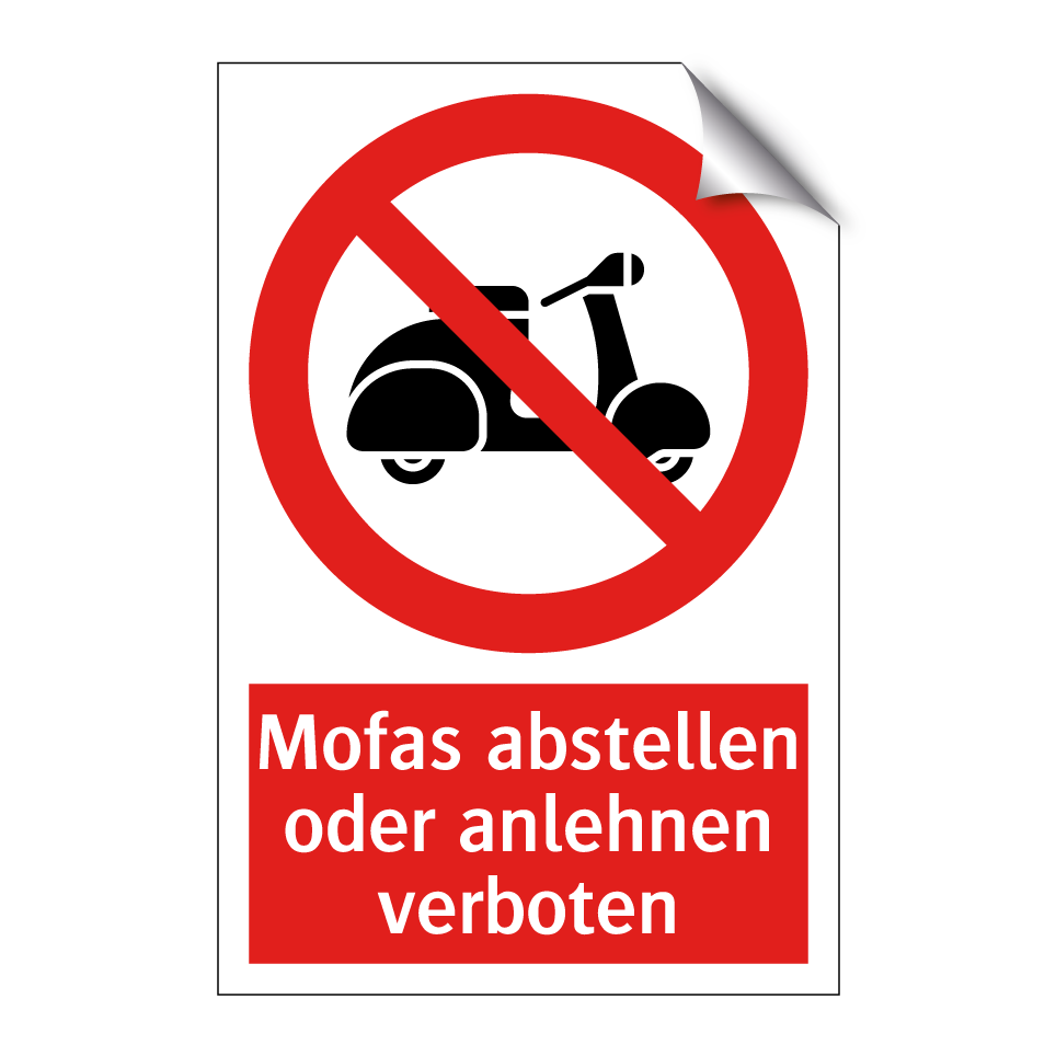 Mofas abstellen oder anlehnen verboten