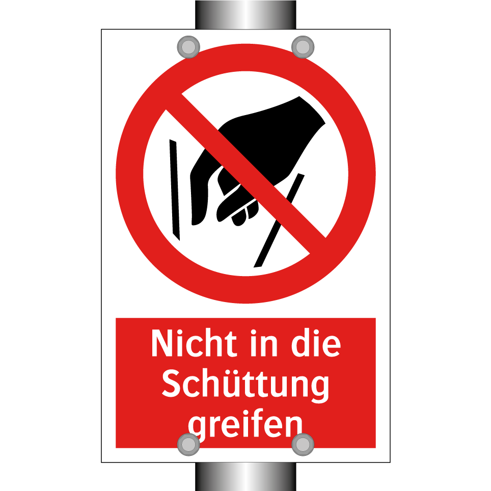 Nicht in die Schüttung greifen