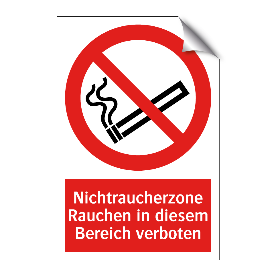 Nichtraucherzone Rauchen in diesem Bereich verboten