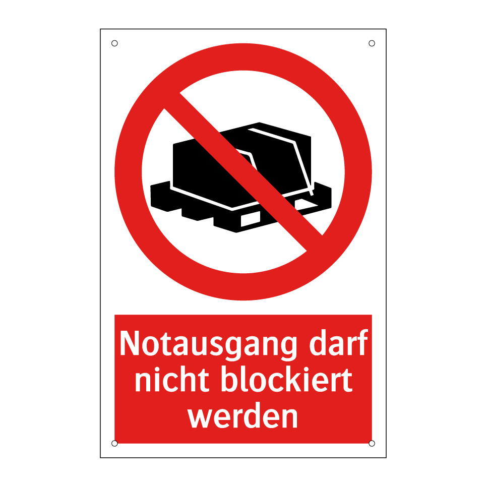 Notausgang darf nicht blockiert werden