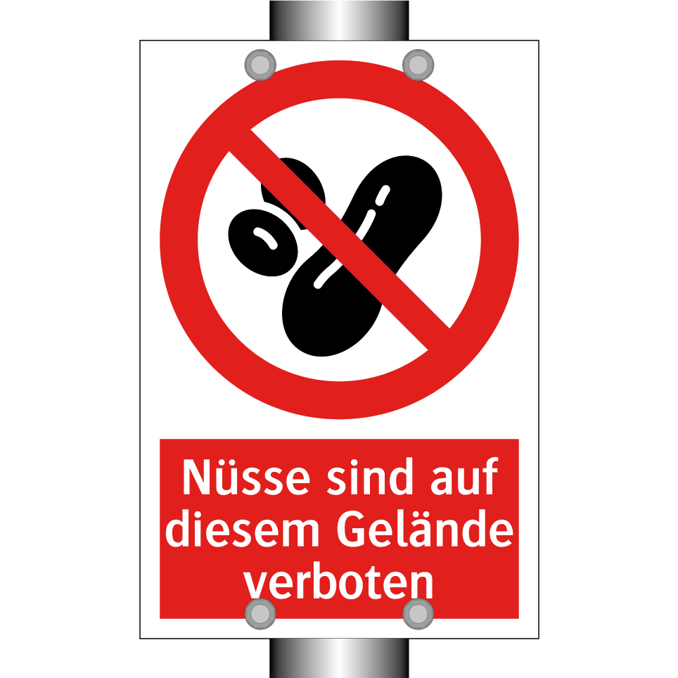 Nüsse sind auf diesem Gelände verboten