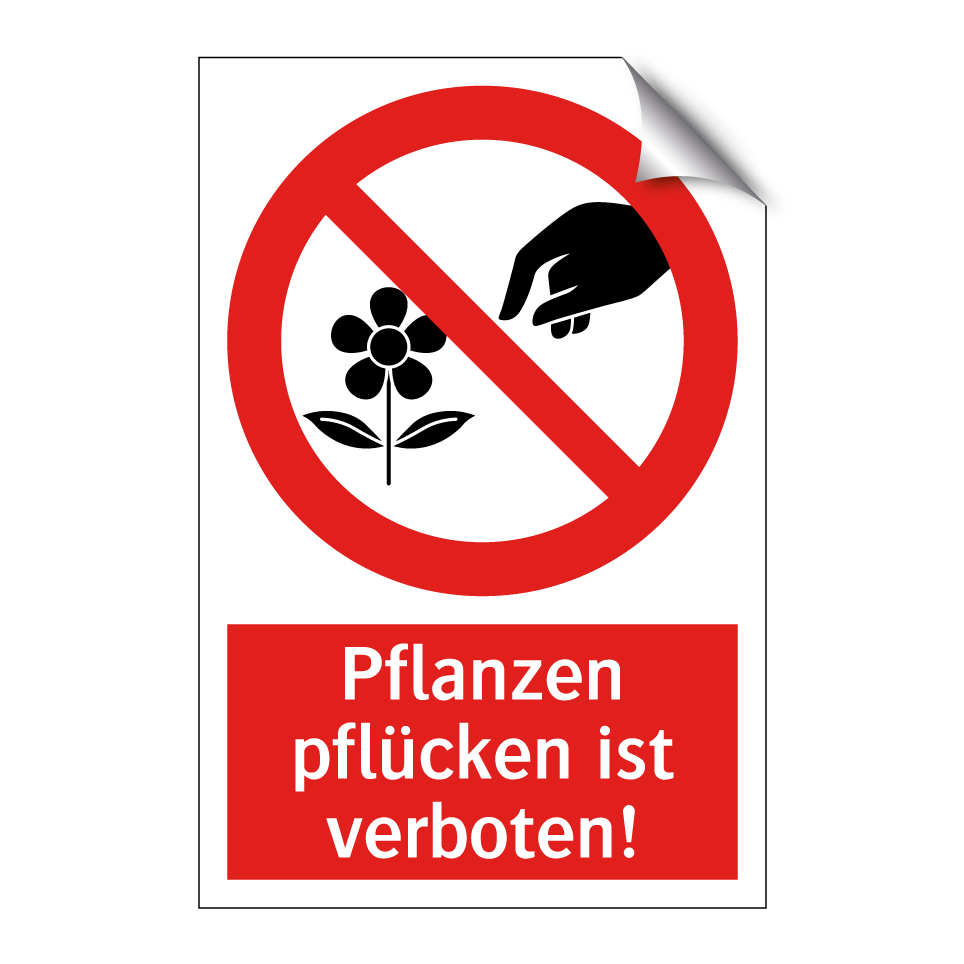 Pflanzen pflücken ist verboten!