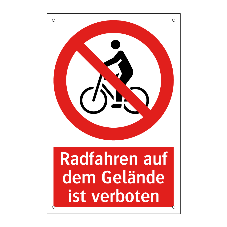 Radfahren auf dem Gelände ist verboten