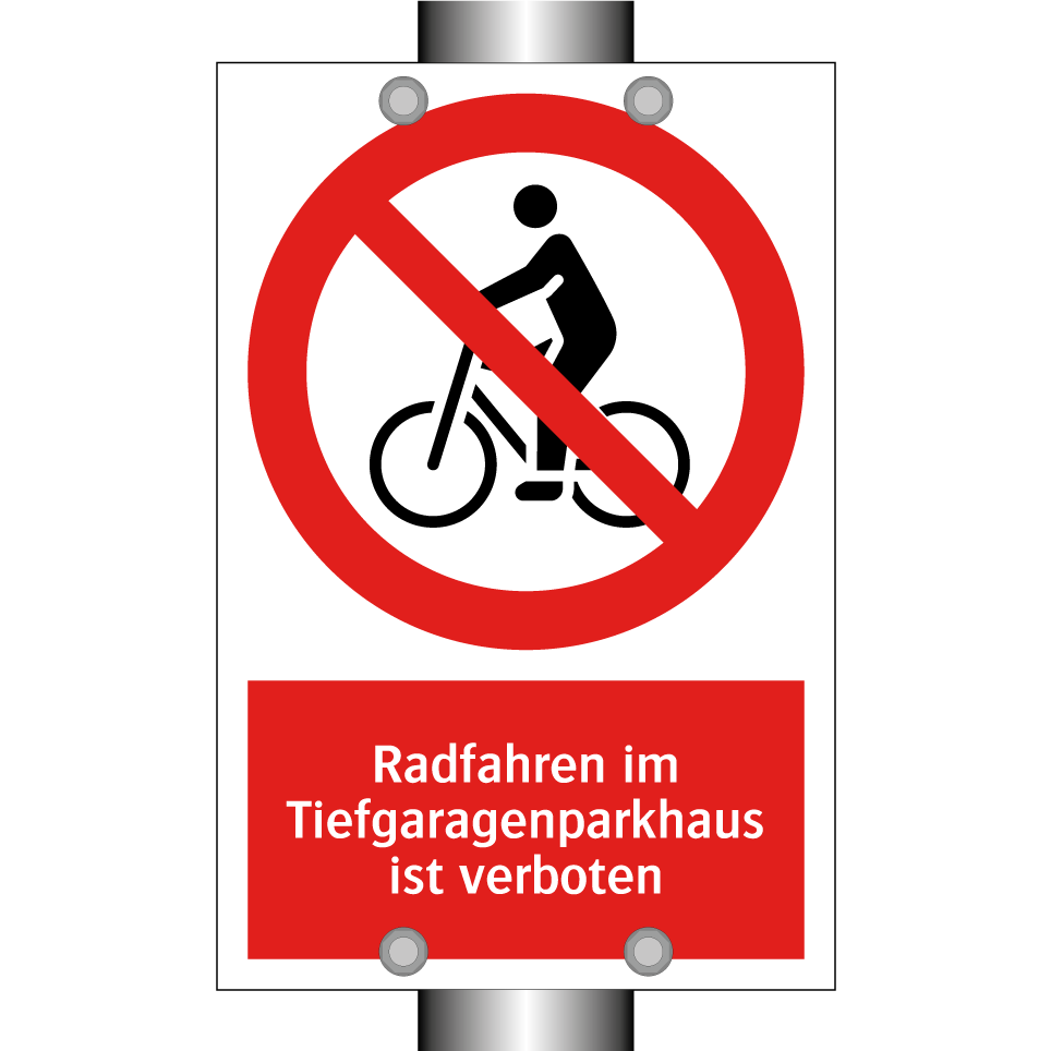 Radfahren im Tiefgaragenparkhaus ist verboten