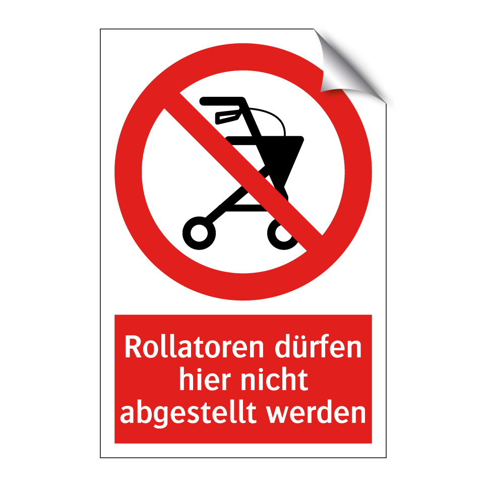 Rollatoren dürfen hier nicht abgestellt werden