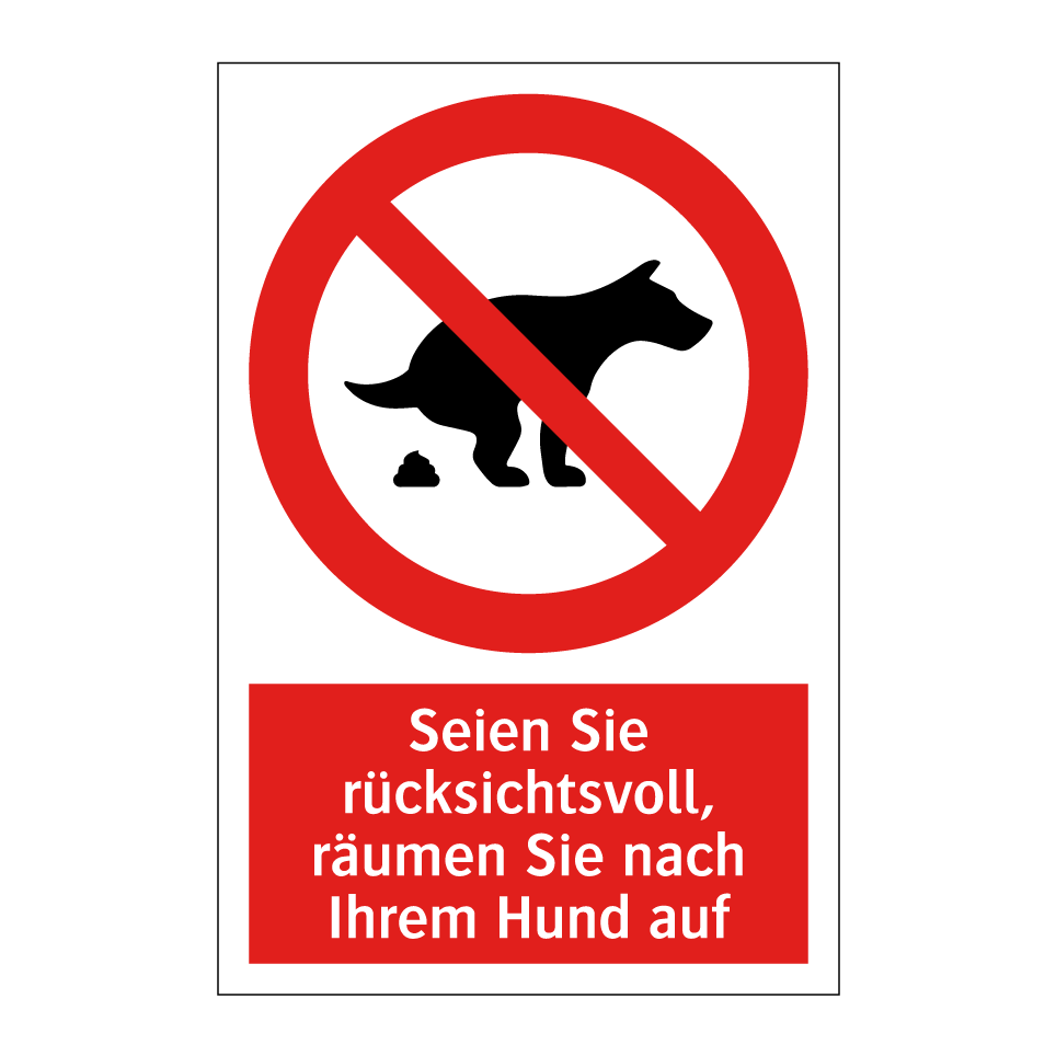 Seien Sie rücksichtsvoll, räumen Sie nach Ihrem Hund auf