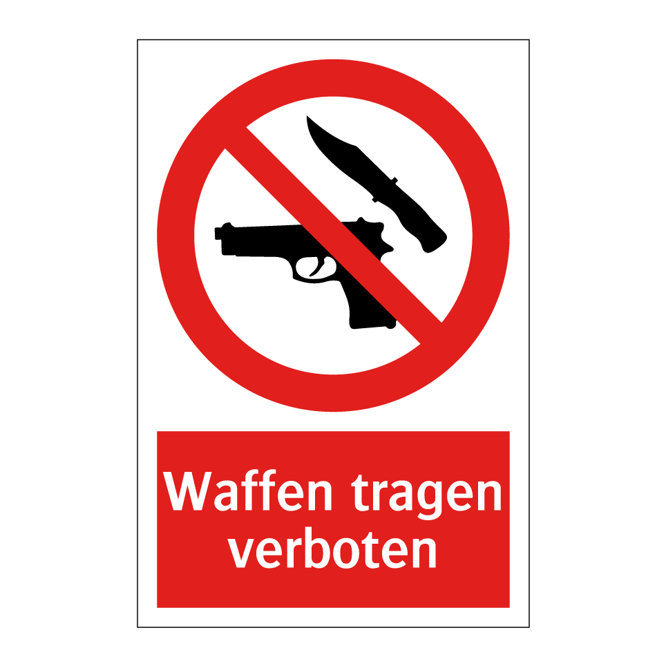 Waffen tragen verboten