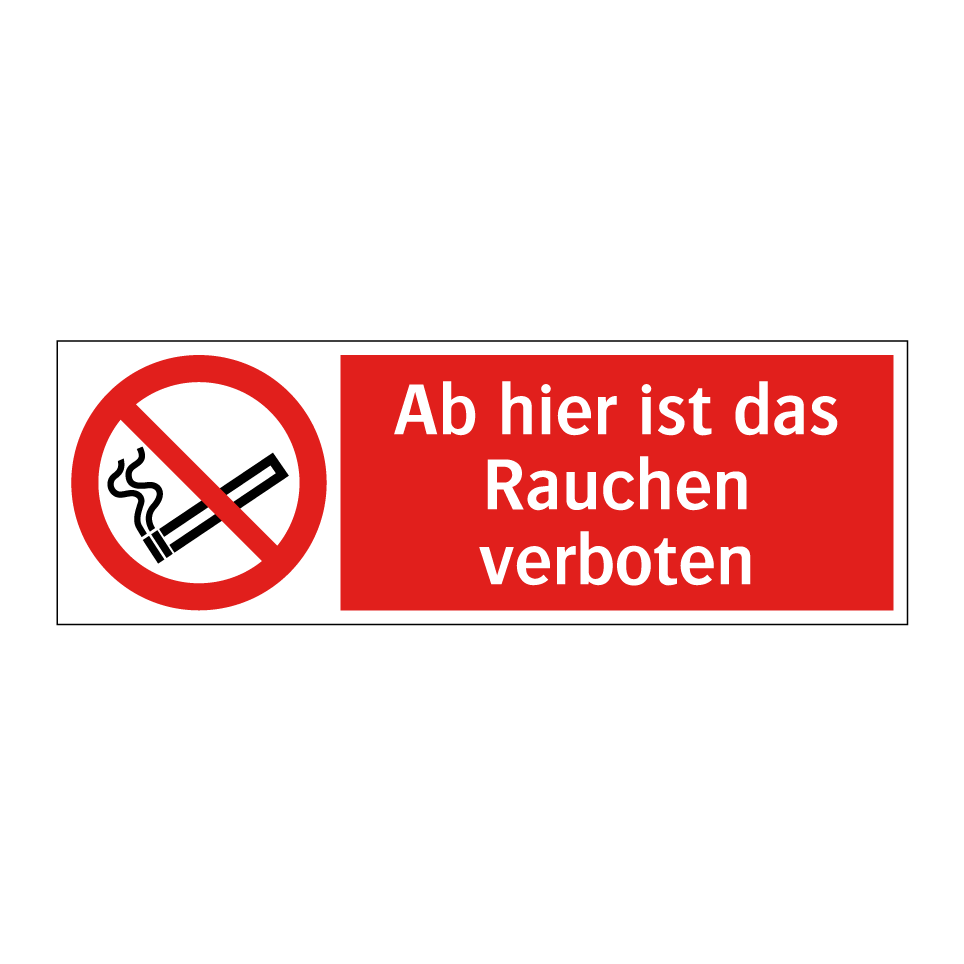 Ab hier ist das Rauchen verboten