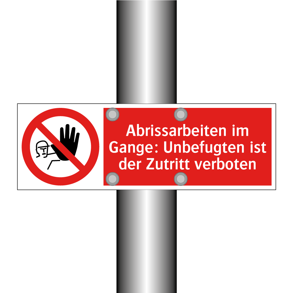 Abrissarbeiten im Gange: Unbefugten ist der Zutritt verboten
